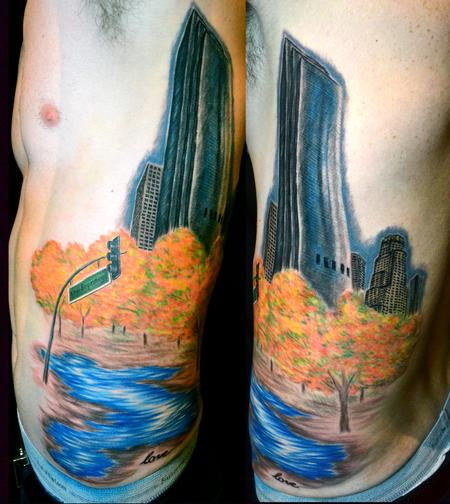 El Dugi - Skyscrapers and Pond with Trees
